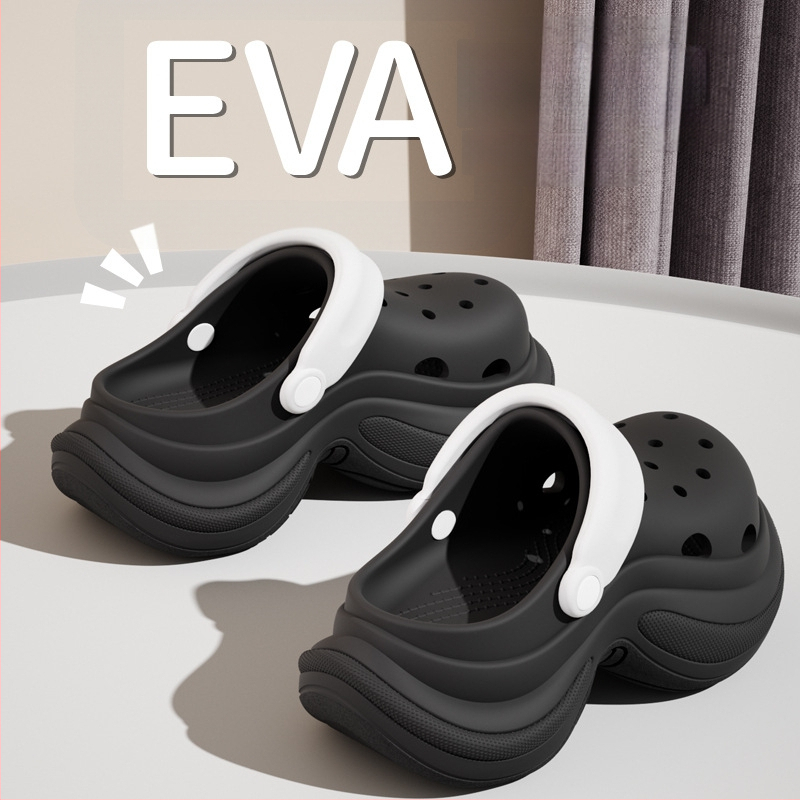 Γυναικείες EVA Mary Jane παπούτσια με ψηλό τακούνι, Red Crane, σόλα 5 cm, κατασκευή Injection Molded, Crocs στυλ για παραλία και καθημερινή άνεση, αύξηση ύψους