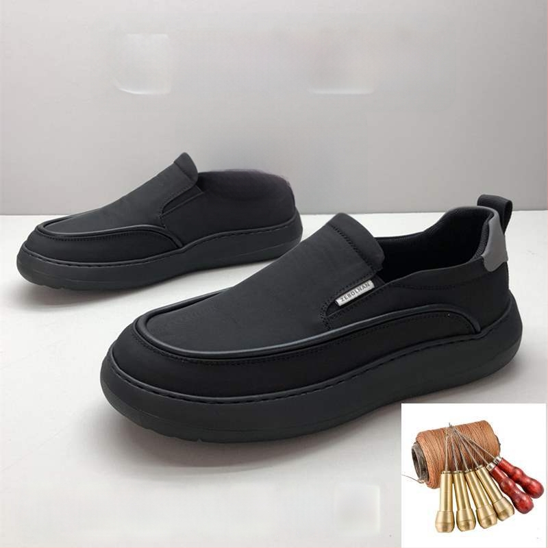 Ανδρικά υφασμάτινα παπούτσια από καμβά χωρίς κορδόνια, με EVA πάτο, διχτυωτή επένδυση, σόλα από αφρό καουτσούκ, μυτερός δάκτυλος