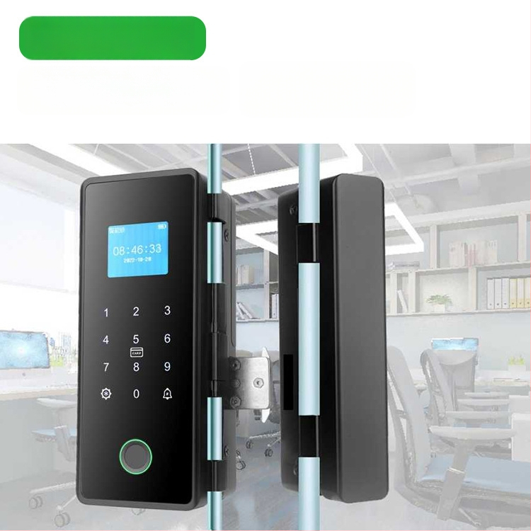 SWR-Z200 okoszár üveges ajtókhoz, 100 ujjlenyomat tárolóval, nagy kijelzővel, jelszó és mobiltelefonos távoli vezérléssel; üveg- és faajtóhoz