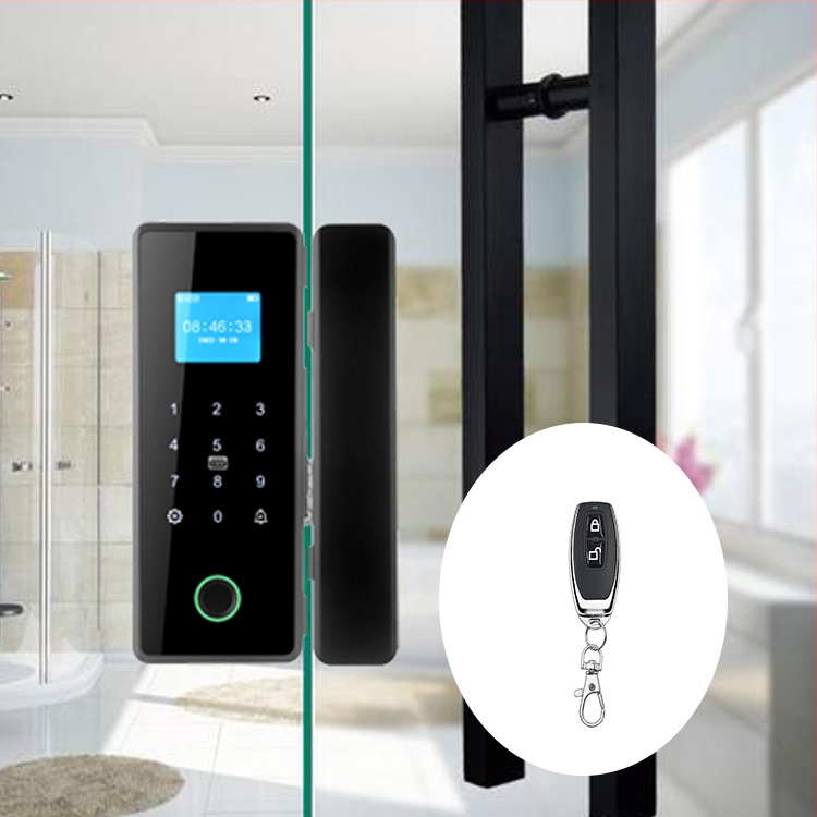 SWR-Z200 okoszár üveges ajtókhoz, 100 ujjlenyomat tárolóval, nagy kijelzővel, jelszó és mobiltelefonos távoli vezérléssel; üveg- és faajtóhoz