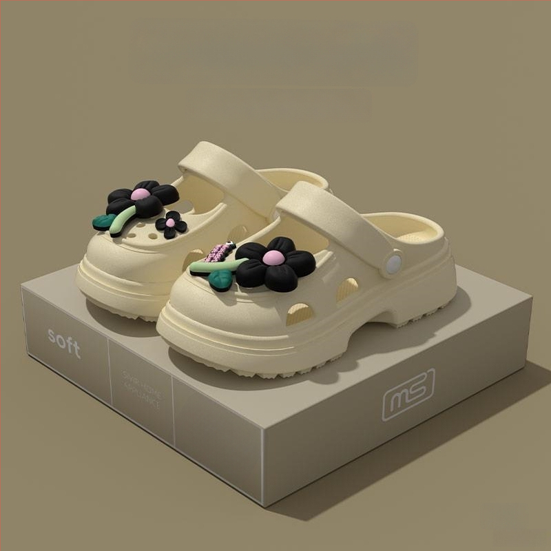 Γυναικεία Mary Jane σανδάλια με διάτρητο σχέδιο, παχιά σόλα 2–3 cm, PVC επάνω μέρος, καλοκαιρινό καθημερινό στυλ