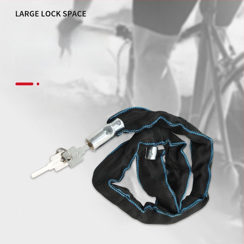 Lopás elleni kerékpárlánc zár – hordozható, vastagított és hosszabb lánc, elektromos és hegyi kerékpárokhoz