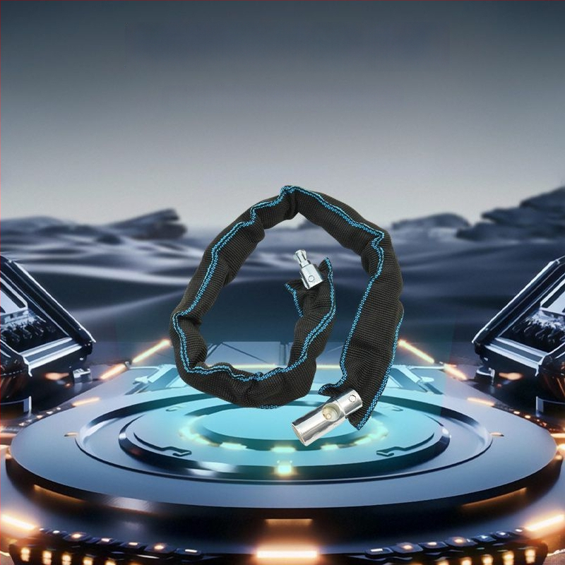 Lopás elleni kerékpárlánc zár – hordozható, vastagított és hosszabb lánc, elektromos és hegyi kerékpárokhoz