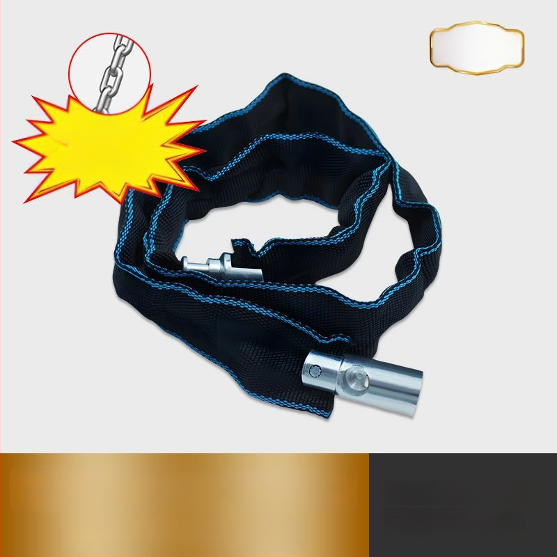 Lopás elleni kerékpárlánc zár – hordozható, vastagított és hosszabb lánc, elektromos és hegyi kerékpárokhoz