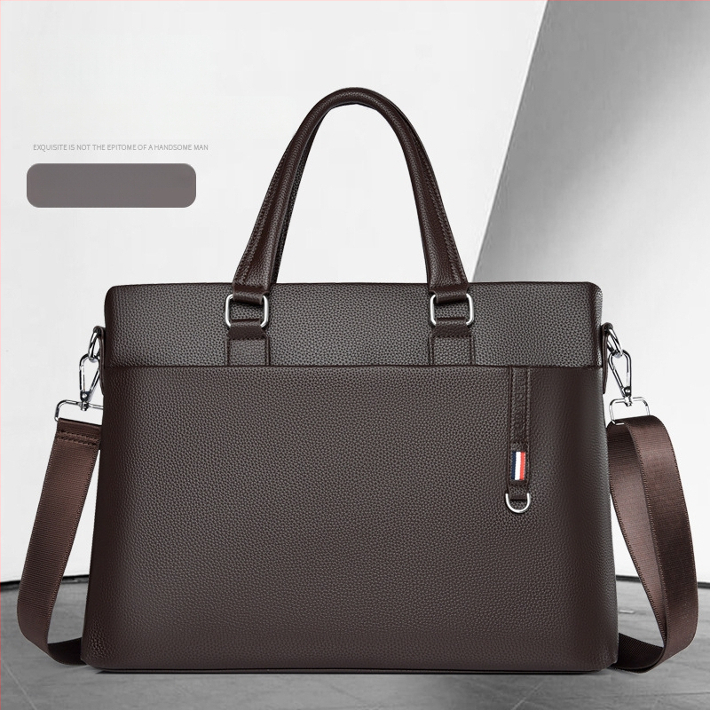 Επιχειρηματική τσάντα σε στυλ αστικής απλότητας, υλικό PU, επένδυση από καμβά, κατάλληλη για επιχειρηματικά ταξίδια