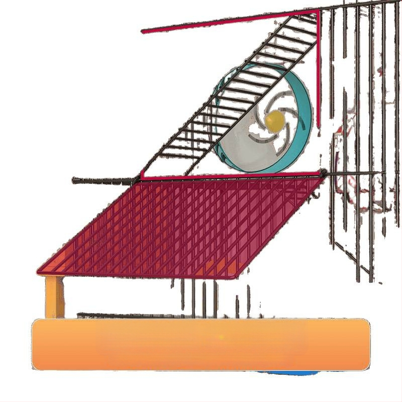 Τριώροφο μεταλλικό κλουβί για χάμστερ — τετράγωνο σχήμα, εύκολο στον καθαρισμό