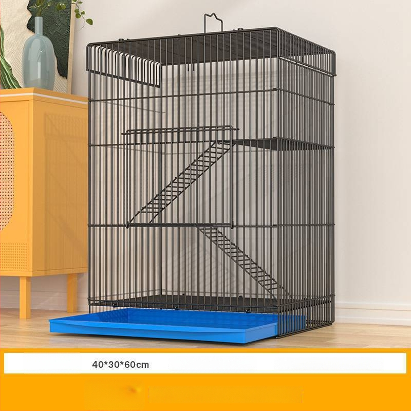 Τριώροφο μεταλλικό κλουβί για χάμστερ — τετράγωνο σχήμα, εύκολο στον καθαρισμό
