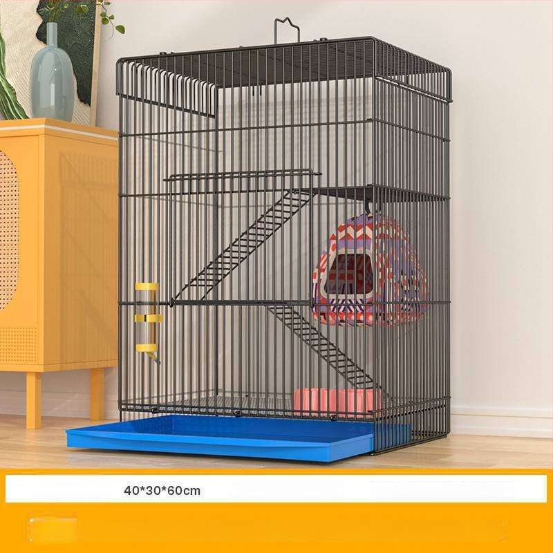 Τριώροφο μεταλλικό κλουβί για χάμστερ — τετράγωνο σχήμα, εύκολο στον καθαρισμό