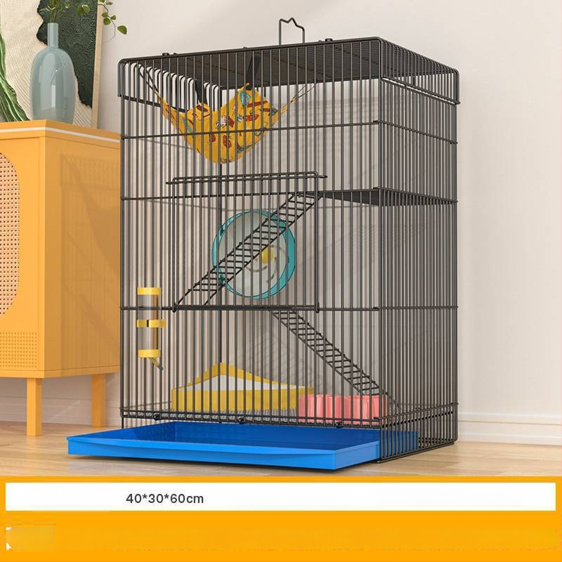 Τριώροφο μεταλλικό κλουβί για χάμστερ — τετράγωνο σχήμα, εύκολο στον καθαρισμό