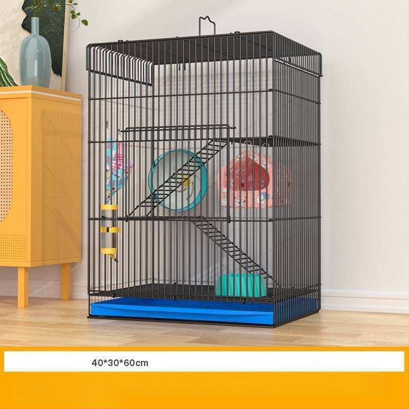 Τριώροφο μεταλλικό κλουβί για χάμστερ — τετράγωνο σχήμα, εύκολο στον καθαρισμό