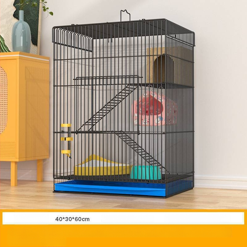 Τριώροφο μεταλλικό κλουβί για χάμστερ — τετράγωνο σχήμα, εύκολο στον καθαρισμό