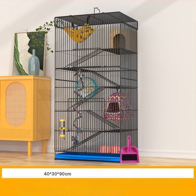 Τριώροφο μεταλλικό κλουβί για χάμστερ — τετράγωνο σχήμα, εύκολο στον καθαρισμό