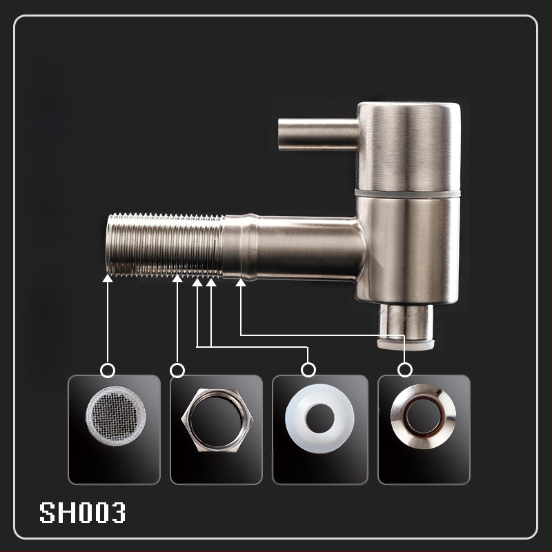 Vinový kohútik z nehrdzavejúcej ocele s filtrom - 304, keramický diskový ventil, priemer sedla 20 mm, vstupný/výstupný priemer potrubia 20 mm, brúsený povrch