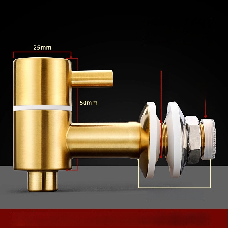 Vinový kohútik z nehrdzavejúcej ocele s filtrom - 304, keramický diskový ventil, priemer sedla 20 mm, vstupný/výstupný priemer potrubia 20 mm, brúsený povrch