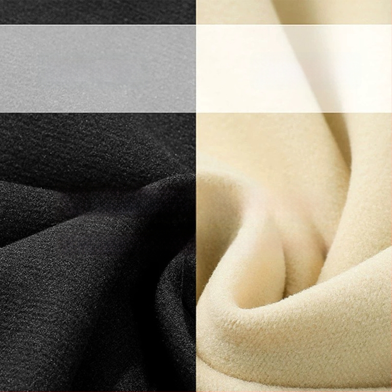 Vesto termică fără cusături, dublu strat, poliester, cu velur periat, glugă, decolteu în V, bază pentru iarnă