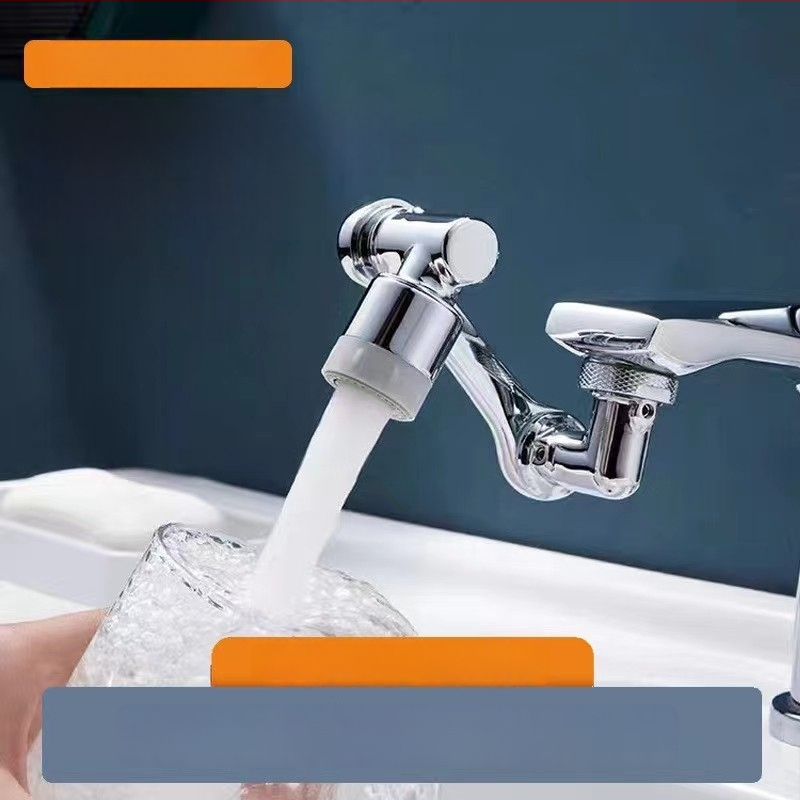 Rozšírenie kohúta s mechanickým ramenom, proti striekaniu hlava, aerátor, špirálová montáž, nerezová oceľ a PP