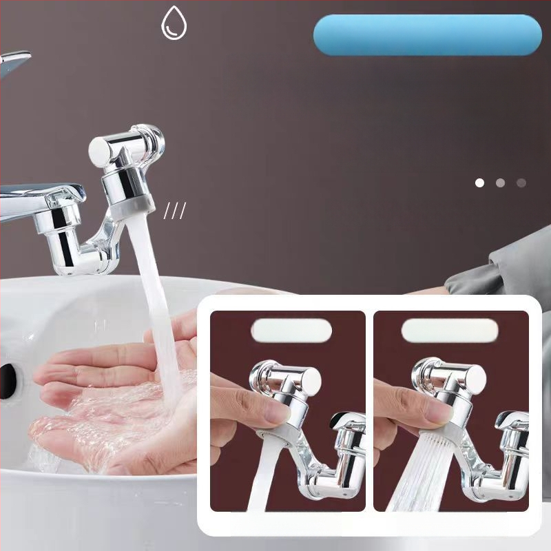 Rozšírenie kohúta s mechanickým ramenom, proti striekaniu hlava, aerátor, špirálová montáž, nerezová oceľ a PP