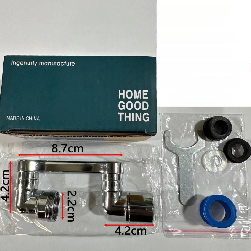 Rozšírenie kohúta s mechanickým ramenom, proti striekaniu hlava, aerátor, špirálová montáž, nerezová oceľ a PP