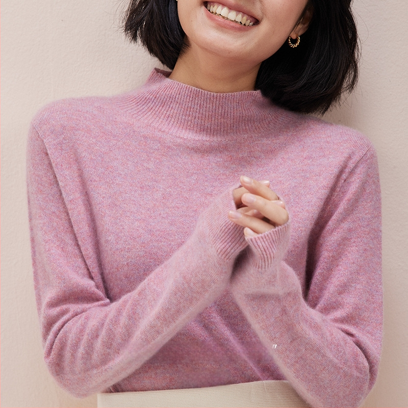 Дамски кашмирен пуловер, дълги ръкави, 95% кашмир, дебело плетиво, есен 2023