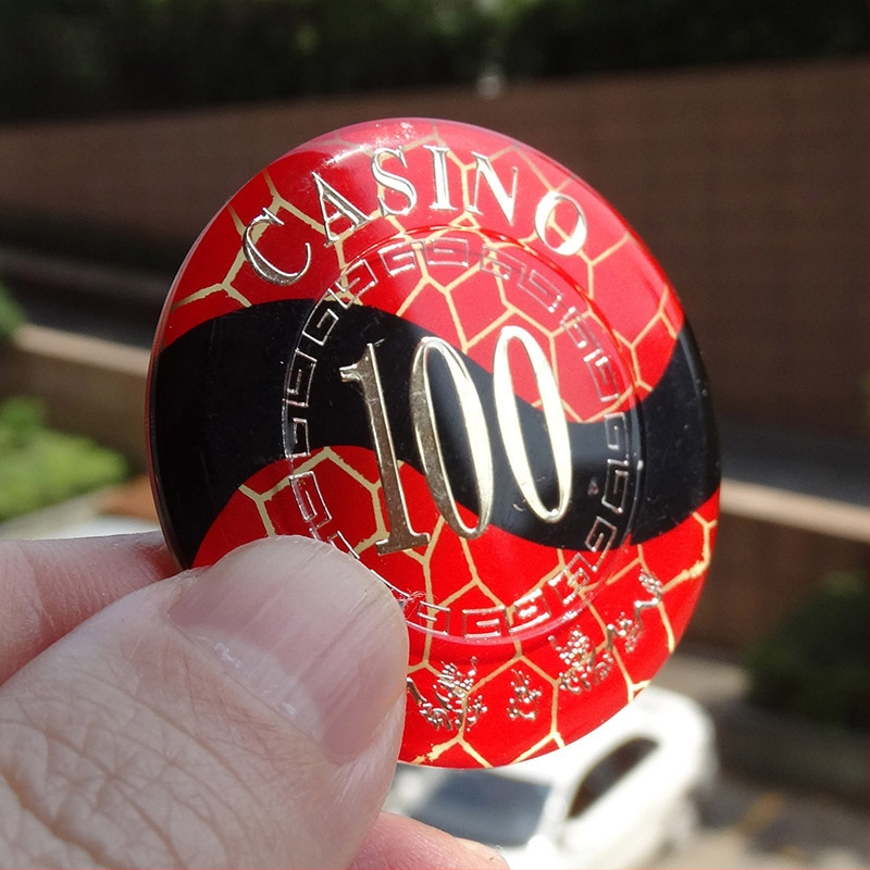 Ακρυλικά τσίπς με μεταλλικό φινίρισμα για αίθουσες σκακιού και καρτών, στρογγυλά και τετράγωνα σχήματα, παραμετροποιήσιμα, μάρκα Joie casino/qiao yu