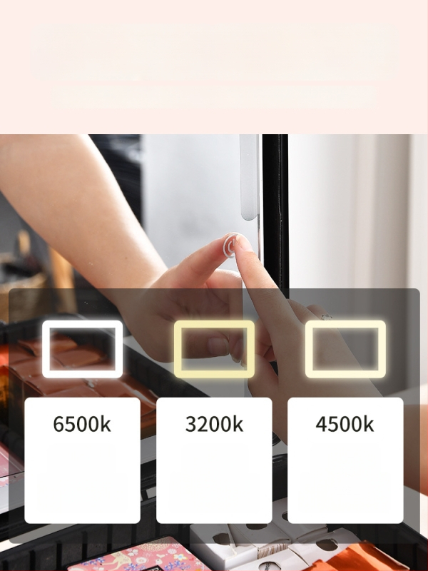 Метална кутия за козметика с вградена лампа и огледало, преносима, заключваща се за домашна употреба