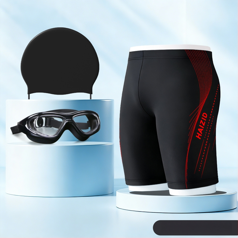 Shorti de baie pentru bărbați, uscare rapidă, croi lejer, 80-90% poliester, imprimeu cu model, căptușeală din poliester, pentru sport și înot