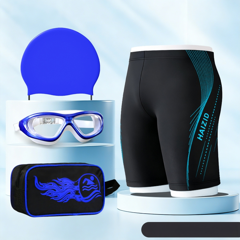 Shorti de baie pentru bărbați, uscare rapidă, croi lejer, 80-90% poliester, imprimeu cu model, căptușeală din poliester, pentru sport și înot