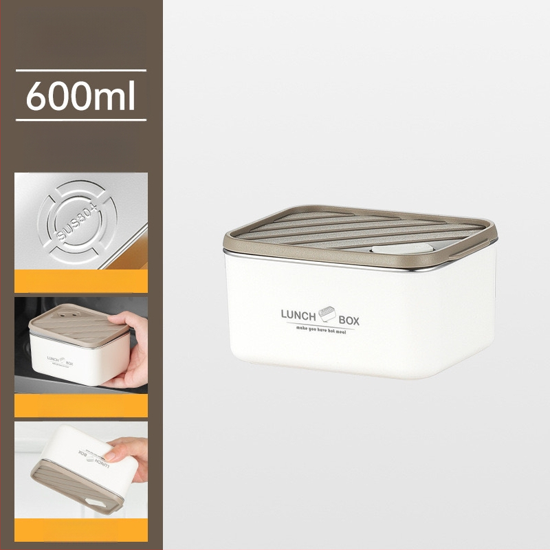 304 rozsdamentes acélból készült, szigetelt négyszögletes ebédes doboz, szivárgásmentes, friss ételeket megőriz, mikróbarát, nordic stílus