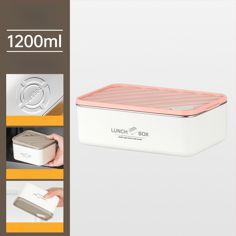 304 rozsdamentes acélból készült, szigetelt négyszögletes ebédes doboz, szivárgásmentes, friss ételeket megőriz, mikróbarát, nordic stílus