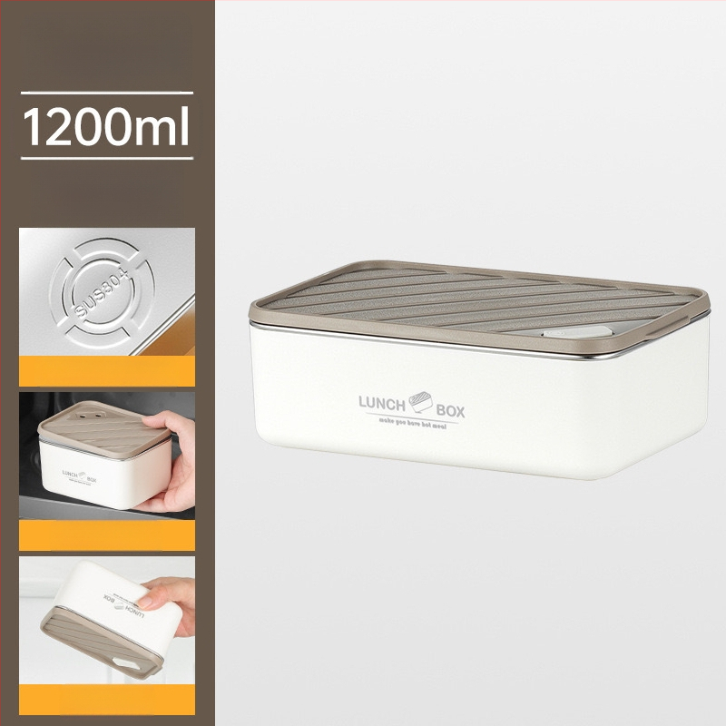 304 rozsdamentes acélból készült, szigetelt négyszögletes ebédes doboz, szivárgásmentes, friss ételeket megőriz, mikróbarát, nordic stílus