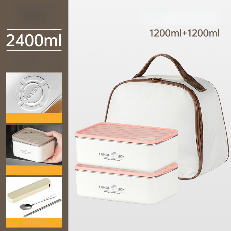 304 rozsdamentes acélból készült, szigetelt négyszögletes ebédes doboz, szivárgásmentes, friss ételeket megőriz, mikróbarát, nordic stílus