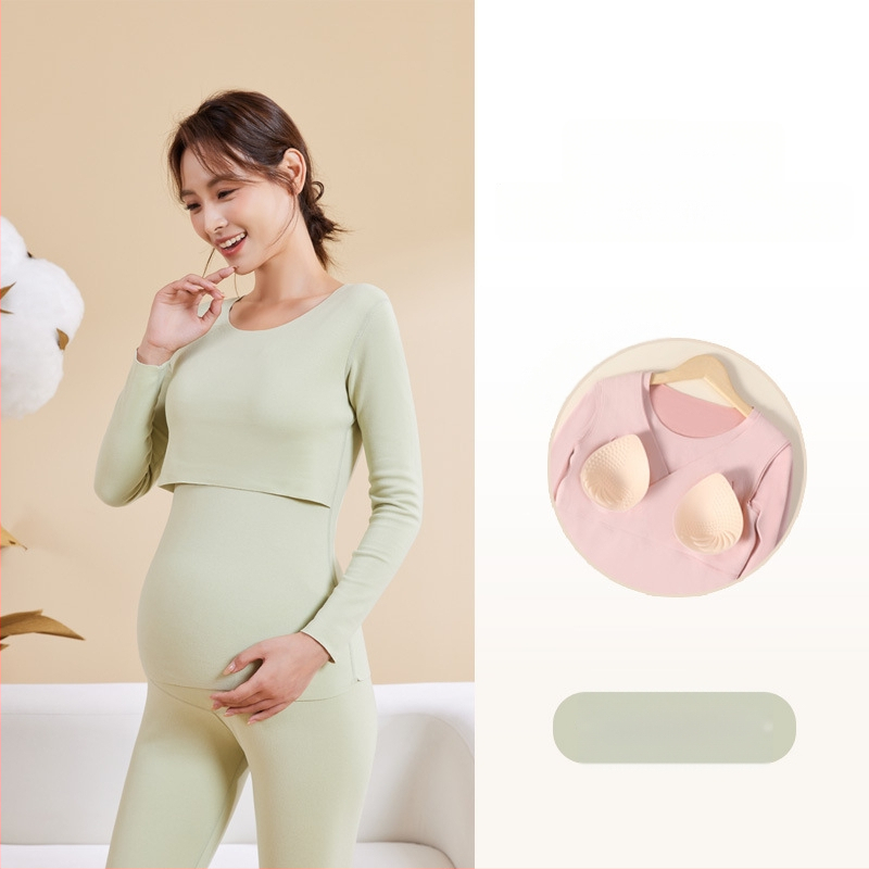 Σετ ρούχων μετά τον τοκετό για θηλάσμό – φθινοπωρινό, με επένδυση για το στήθος, Derong βελούδινο ύφασμα, βασικό υλικό 90–95% πολυεστέρας, spandex <30%, μακριά μανίκια