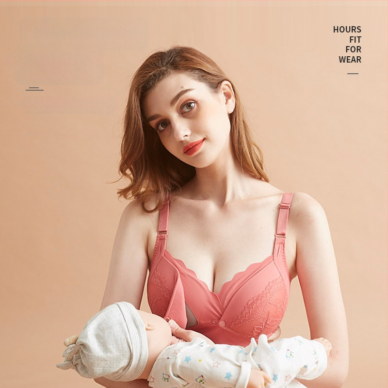 Σουτιέν Θηλασμού Μετά τον Τοκετό — Μπροστινό Άνοιγμα με Κούμπωμα, Τέσσερις Γραμμές Κουμπώματος στην Πλάτη, Λεπτά Καλούπια, Νάιλον Ύφασμα με Βαμβακερή Επικάλυψη
