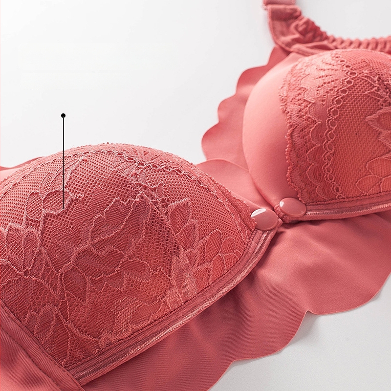 Σουτιέν Θηλασμού Μετά τον Τοκετό — Μπροστινό Άνοιγμα με Κούμπωμα, Τέσσερις Γραμμές Κουμπώματος στην Πλάτη, Λεπτά Καλούπια, Νάιλον Ύφασμα με Βαμβακερή Επικάλυψη