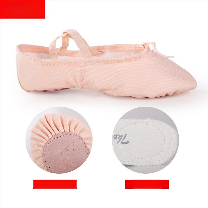Παπούτσια χορού για παιδιά, unisex, επάνω από καμβά, δερμάτινη σόλα, για μπαλέτο και μοντέρνο χορό