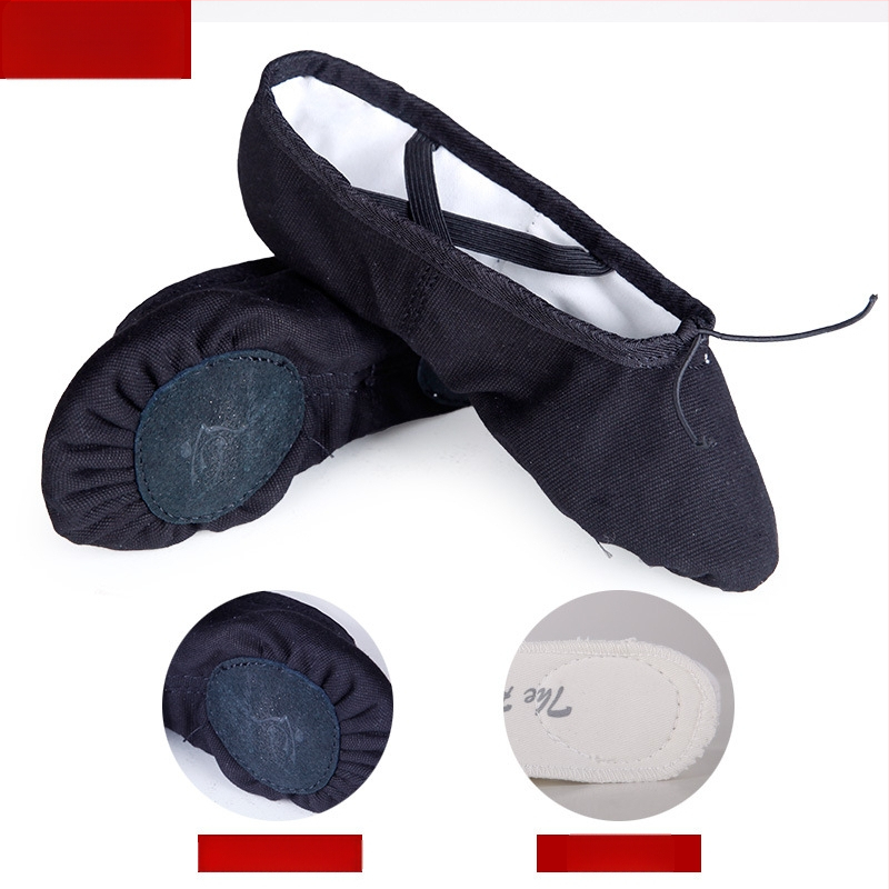 Παπούτσια χορού για παιδιά, unisex, επάνω από καμβά, δερμάτινη σόλα, για μπαλέτο και μοντέρνο χορό