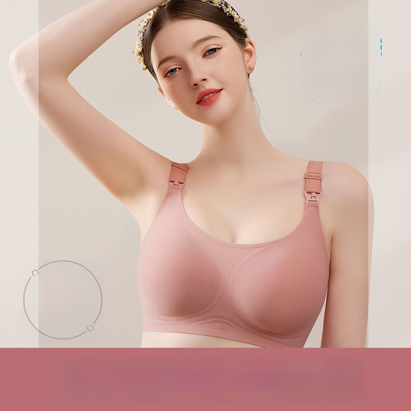 Θηλαστικό σουτιέν εγκυμοσύνης με λεπτές προμορφωμένες κάψες, πίσω κούμπωμα τεσσάρων σειρών, σταθεροί διπλοί ιμάντες, ύφασμα νάιλον με επένδυση από σπαντέξ 30–50%