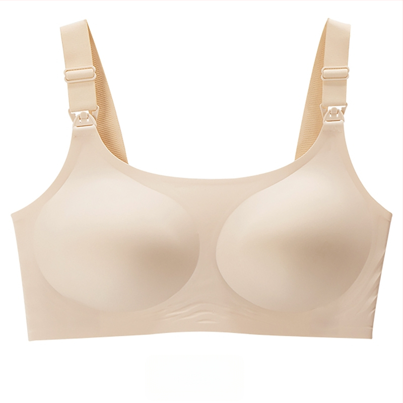 Θηλαστικό σουτιέν εγκυμοσύνης με λεπτές προμορφωμένες κάψες, πίσω κούμπωμα τεσσάρων σειρών, σταθεροί διπλοί ιμάντες, ύφασμα νάιλον με επένδυση από σπαντέξ 30–50%