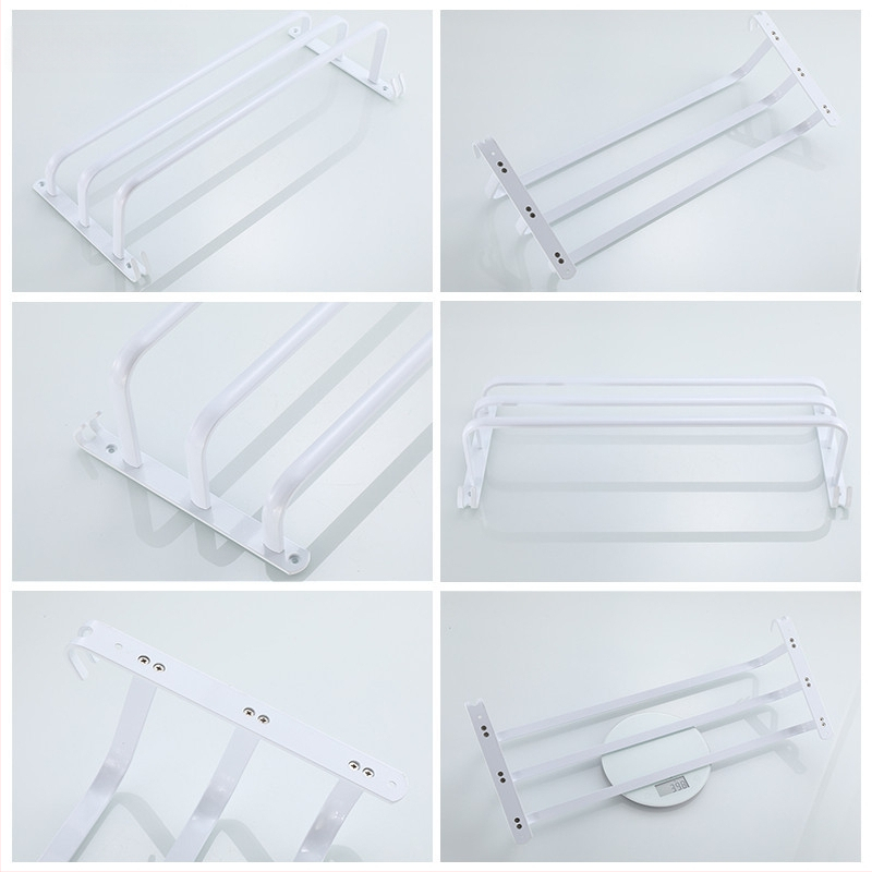 Fürdőszobai alumínium törölközőtartó – háromrétegű, 60 kg teherbírás, felület spray műanyag bevonattal