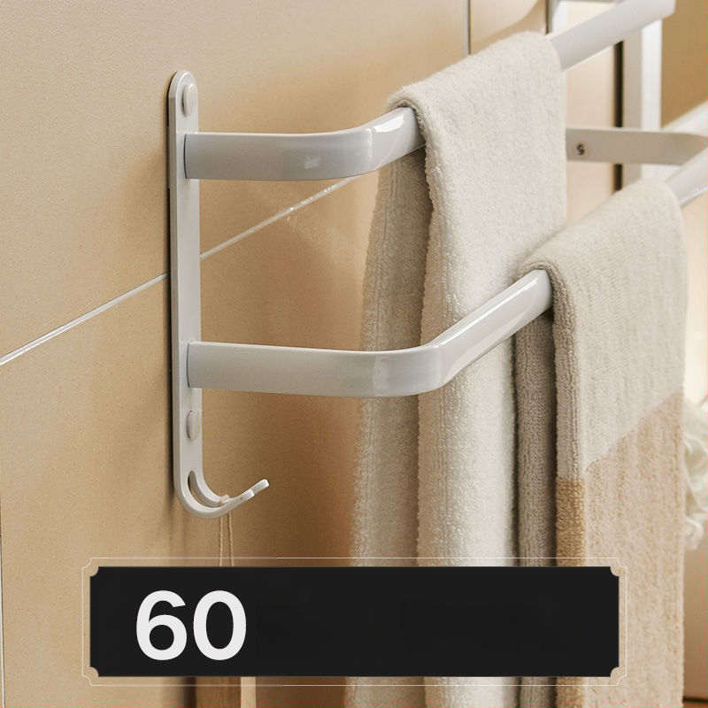 Fürdőszobai alumínium törölközőtartó – háromrétegű, 60 kg teherbírás, felület spray műanyag bevonattal