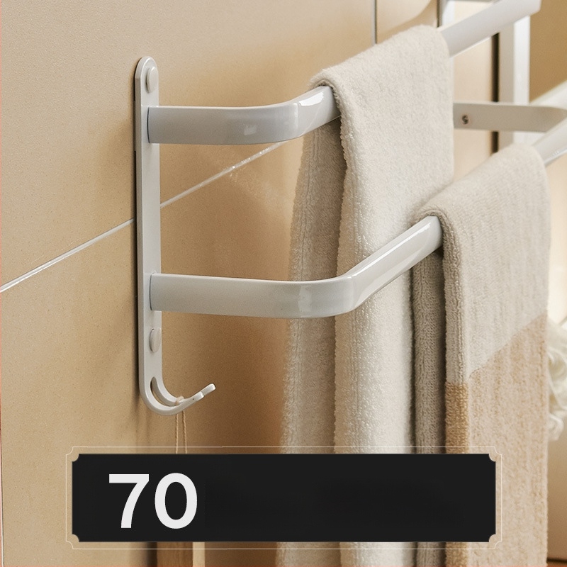 Fürdőszobai alumínium törölközőtartó – háromrétegű, 60 kg teherbírás, felület spray műanyag bevonattal