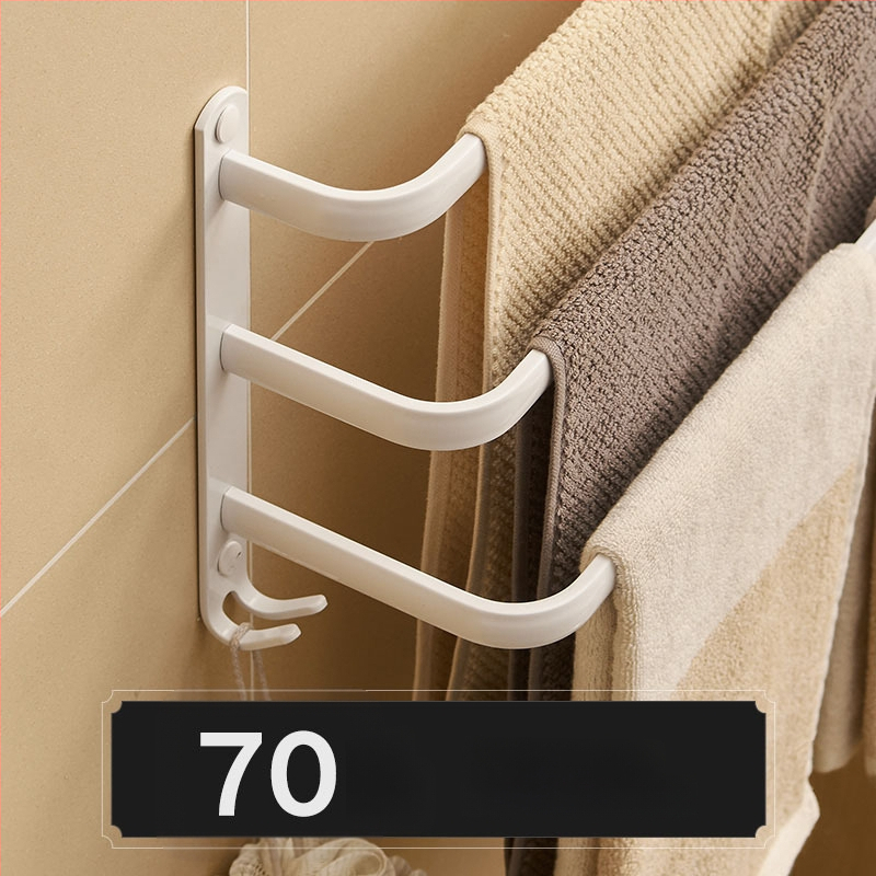 Fürdőszobai alumínium törölközőtartó – háromrétegű, 60 kg teherbírás, felület spray műanyag bevonattal