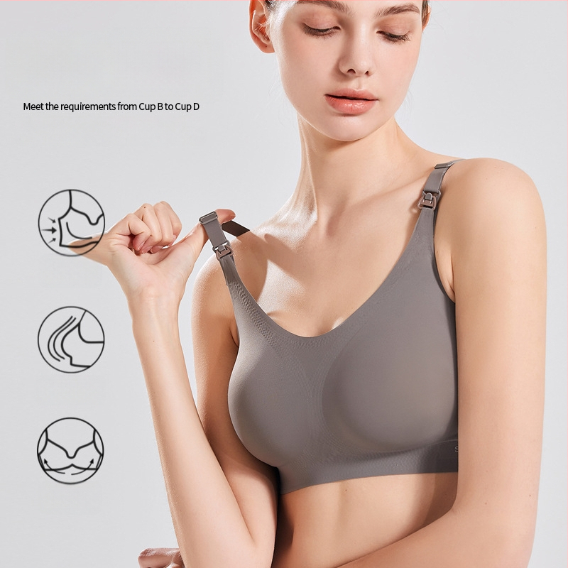 Μαιευτικό σουτιέν θηλασμού με καλουπώμενες κάψες, νάιλον ύφασμα, αποσπώμενο λαιμόκορδο, χωρίς σύρμα, κλείσιμο πίσω με τρεις σειρές