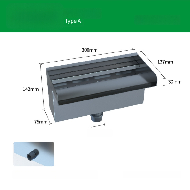 Ieșire de cascadă din oțel inoxidabil pentru element decorativ exterior cu pulverizare pe peretele frontal — Brand Half Moon Bay