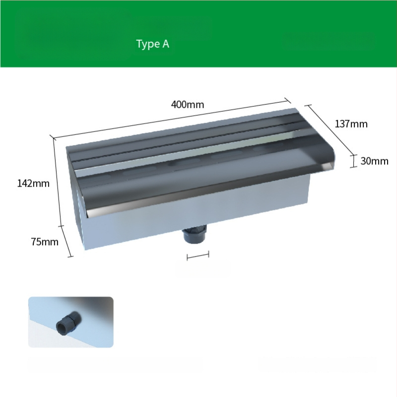 Ieșire de cascadă din oțel inoxidabil pentru element decorativ exterior cu pulverizare pe peretele frontal — Brand Half Moon Bay