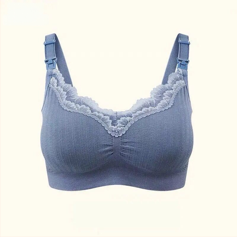 Blue Butterfly Modal Θηλάζον Σουτιέν, χωρίς μεταλλικά, χωρίς ραφές, με δαντελωτό άκρο, λεπτές προμορφωμένες κύπελλες, αερισμένη επένδυση, σταθερά διπλά λουριά