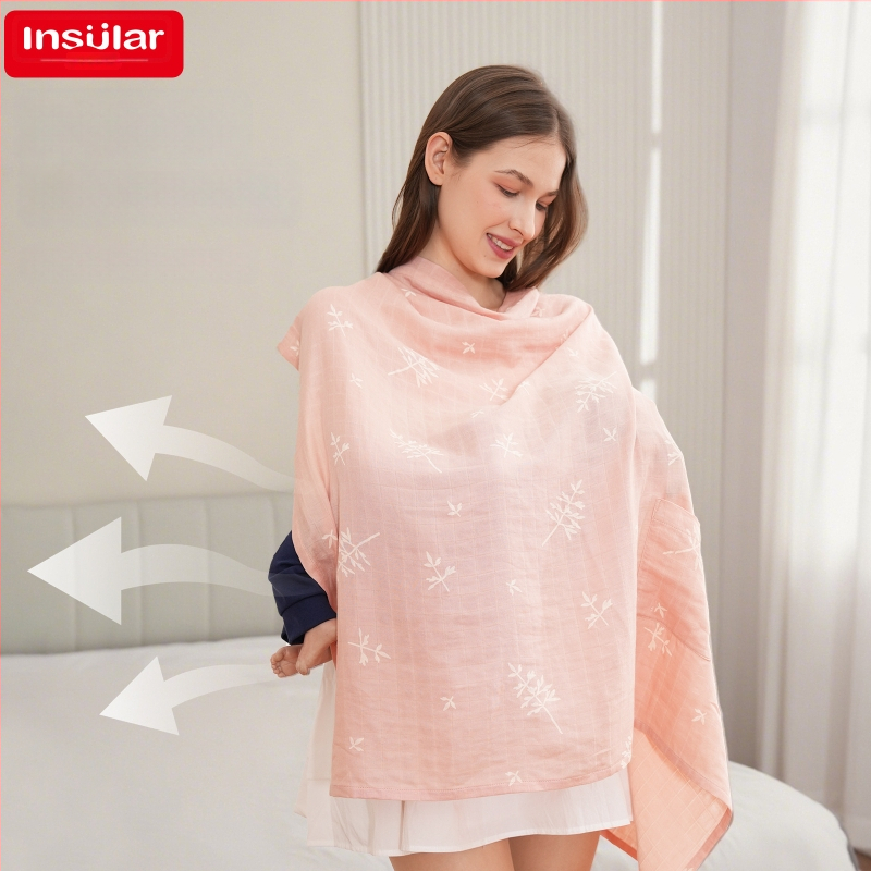 Κάλυμμα θηλασμού από γάζα μπαμπού-βαμβακίου, στυλ Νορδικό Καρντάγκιν, λεπτό ύφασμα 101–120 g/m², 70% μπαμπού, 30% βαμβάκι, κατάλληλο για καλοκαίρι, άνοιξη και φθινόπωρο