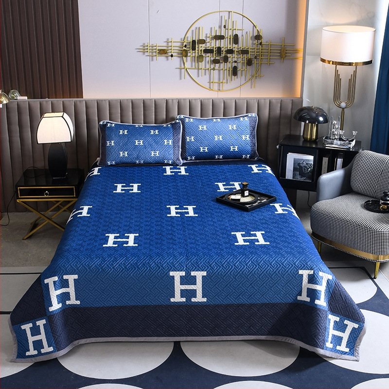 Set de trei piese pentru acoperire pat din velur pentru copii, față dublă quiltat, cald pentru iarnă, țesătură twill, vopsire reactivă, personalizare