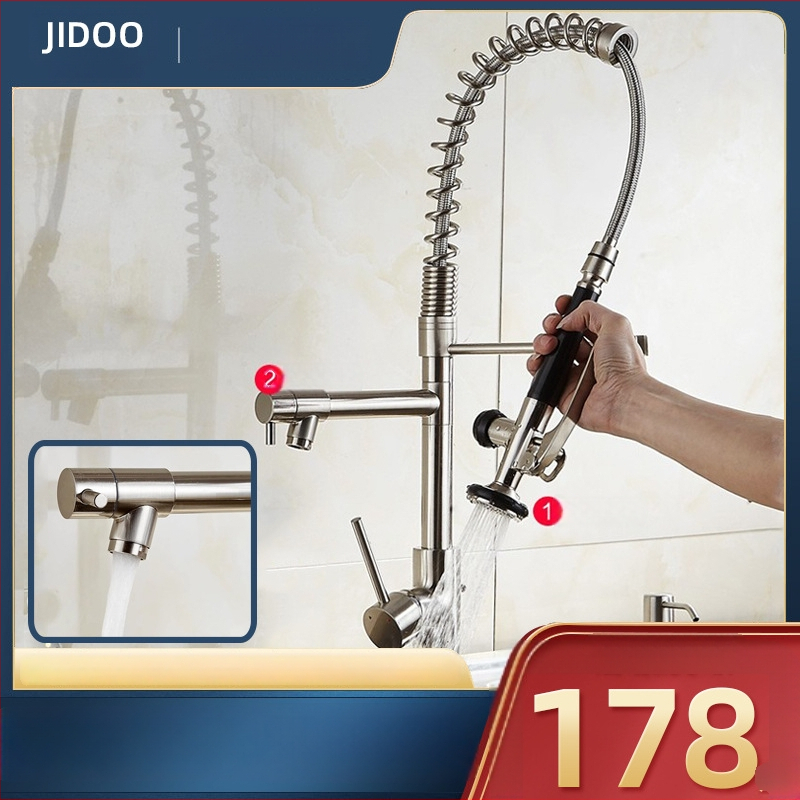 Kuchynský drezový kohút s meďou, keramickým jadrom ventilu a dvojitým prepojením