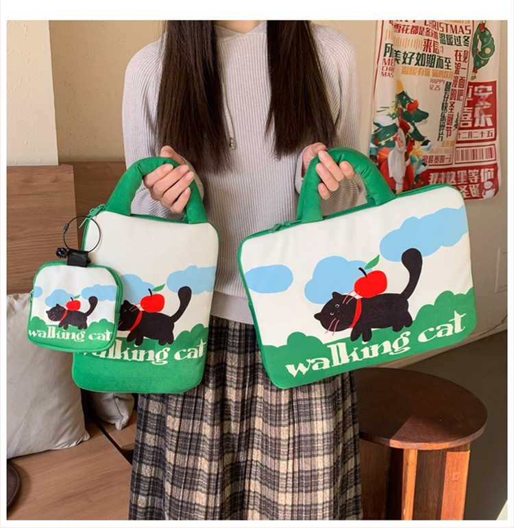 Torba za prijenosno računalo u korejskom stilu, slatka 13-inčna za studente, unisex, najlon navlaka s anime uzorkom